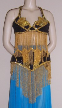 Gold Sequined Turkish/egyptian Style Belly Dance Bra Top